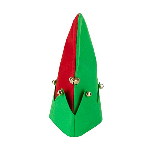 3 Packs Christmas Elf Felt Hat Christmas Holiday Party Hats Featuring One Size fits Most Unisex Hats for Jingle Bells Kids, Teens, Adults Green