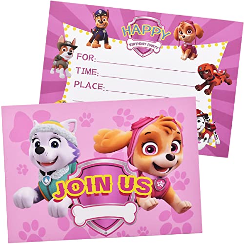 32PC Tarjeta de Invitación a Fiesta Patrulla Canina Tarjetas de Invitación Invitaciones Tarjeta Cumpleaños Felicitacion para Niños, 16 Paw Patrol Tarjetas de Invitación Felicitacion + 16 Sobres