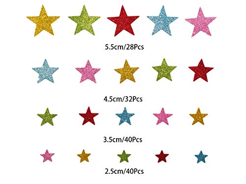 344 Piezas Pegatina de Espuma Brillante Glitter Espuma Eva Ahesiva Pegatina de Espuma Brillo Autoadhesiva de Letras Corazón Alfabeto Estrella para Artesanía Decoracíon de pared Aulas Cartas...