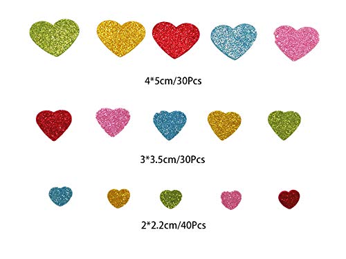 344 Piezas Pegatina de Espuma Brillante Glitter Espuma Eva Ahesiva Pegatina de Espuma Brillo Autoadhesiva de Letras Corazón Alfabeto Estrella para Artesanía Decoracíon de pared Aulas Cartas...