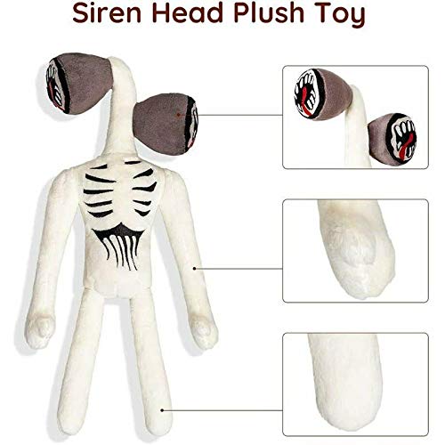 37Cm Siren Head Peluche De Juguete Blanco Negro Sirenhead Muñeco De Peluche Figuras De Personajes De Terror Peluches Juguetes Para Niños Cabeza De Regalo De Cumpleaños