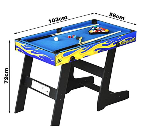 4-en-1 Mesa de Billar Plegable multifunción Mesa de Ping-Pong Mesa de Hockey sobre Hielo Mesa Juego de Mesa de futbolín para niños y Adultos