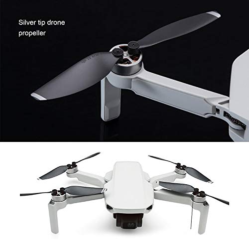 4 pares de hélices de liberación rápida de rayas plateadas de repuesto con tornillo y destornillador compatible con DJI Mavic Mini 2