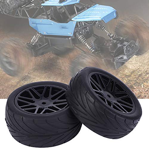 4 Piezas de Ruedas Todoterreno, 1/10 85 mm Universal RC Car Crawler Wheels Control Remoto RC Tyres(Negro)