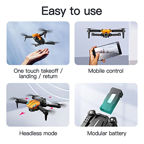 4k Drone para adultos Niños - Cámaras duales HD Fotografía aérea Quadcopter plegable Principiantes Easy Play, 2021 El más nuevo Senderismo Pathfinder WiFi FPV Transmisión GPS(naranja)