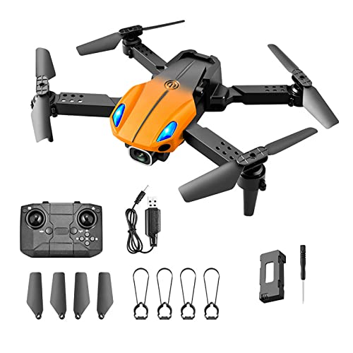 4k Drone para adultos Niños - Cámaras duales HD Fotografía aérea Quadcopter plegable Principiantes Easy Play, 2021 El más nuevo Senderismo Pathfinder WiFi FPV Transmisión GPS(naranja)