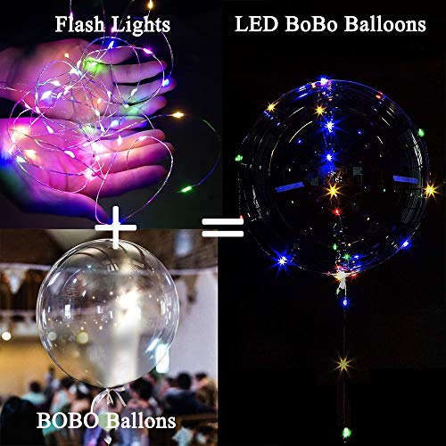 6 globos de 20 pulgadas con luz LED BoBo, lentejuelas de colores, globos de luces LED intermitentes, globo brillante para la fiesta de cumpleaños de Navidad, celebraciones del día de San Valentín