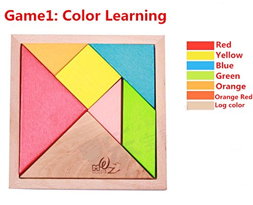 7 UNIDS Tangram Rompecabezas de Madera Puzzle Desarrollo Educativo Juguete de Los Niños