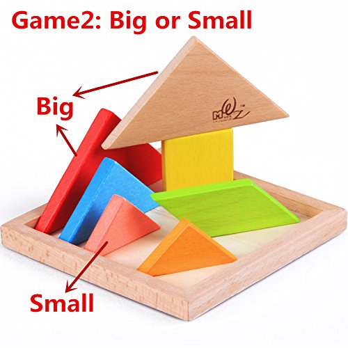 7 UNIDS Tangram Rompecabezas de Madera Puzzle Desarrollo Educativo Juguete de Los Niños