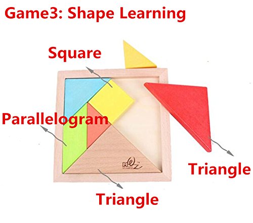 7 UNIDS Tangram Rompecabezas de Madera Puzzle Desarrollo Educativo Juguete de Los Niños