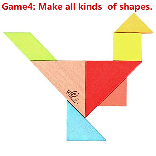 7 UNIDS Tangram Rompecabezas de Madera Puzzle Desarrollo Educativo Juguete de Los Niños