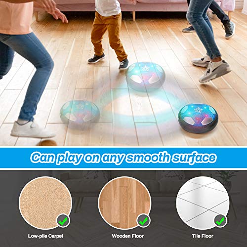 Achort Air Power Soccer Balón Fútbol Flotant Recargable Pelota Futbol con Soft Foam Bumpers y Luces LED Juguetes Aire Fútbol Juguete Balón de Fútbol para Niños Niñas Regalos Cumpleaños