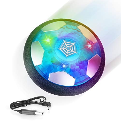 Achort Air Power Soccer Balón Fútbol Flotant Recargable Pelota Futbol con Soft Foam Bumpers y Luces LED Juguetes Aire Fútbol Juguete Balón de Fútbol para Niños Niñas Regalos Cumpleaños