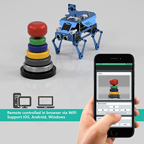 Adeept Kit de robot inteligente educativo 3 en 1 con pantalla OLED/transmisión de vídeo/OpenCV objetivo para Raspberry Pi 4/3 modelo B+/B Alter todo en uno