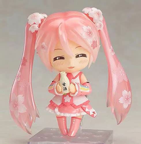 AGOOLZX Hatsune Miku Sakura Miku Q Versión Nendoroid Cara Intercambiable 10 Cm En Caja PVC Anime Juego De Dibujos Animados Personaje Modelo Estatua Figuras Juguete Coleccionables Decoraciones Regalos