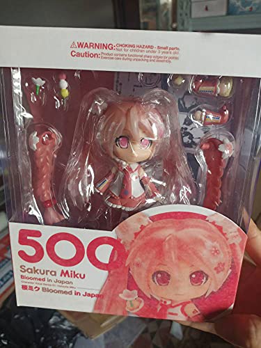 AGOOLZX Hatsune Miku Sakura Miku Q Versión Nendoroid Cara Intercambiable 10 Cm En Caja PVC Anime Juego De Dibujos Animados Personaje Modelo Estatua Figuras Juguete Coleccionables Decoraciones Regalos