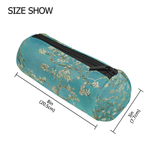 Ahomy sur toile trousses van Gogh branches d'amandier en fleurs Fermeture Éclair Trousse à crayons Sac pour adolescents, filles et garçons de voyage Sac de maquillage pour femme