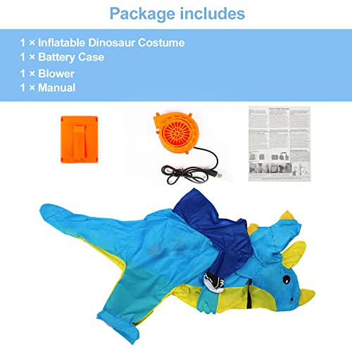 AIMMIE Disfraz Dinosaurio Inflable Adulto Traje Disfraz inflable Paseo en triceratops Disfraz de disfraces de Halloween con soplador de ropa y estuche de batería Disfraz Disfraces de Halloween