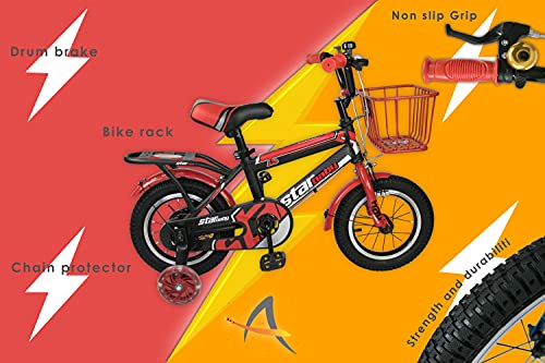 Airel Bicicletas Infantiles para Niños y Niñas | Bici con Ruedines y Cesta | Bicicletas 12, 16, 18 y 20 Pulgadas | Bicicletas niños 3-11 años (Rojo, 18)