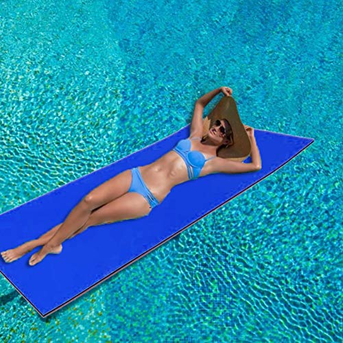 Almohadilla de agua flotante-Alfombrilla de agua Islas flotante antidesgarro hinchable de 2/3 capas de espuma flotante XPE para piscina, río, playa, océano, recreación y relajación