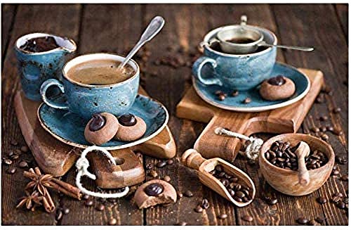 Amnogu Puzzles Rompecabezas para Adultos 1000 Piezas De Galletas De Café Y Chocolate DIY Juego De Madera Regalo Ideal, Decoración Hogar