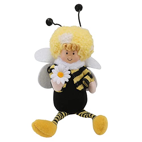 Amosfun Abejas de miel de peluche de abeja muñeca de peluche de animales de peluche de pierna larga muñeca de abeja juguete fiesta mesa ornamento estante para suministros de fiesta de abeja