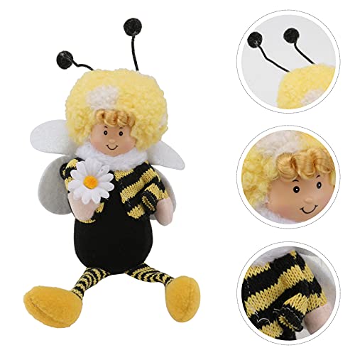 Amosfun Abejas de miel de peluche de abeja muñeca de peluche de animales de peluche de pierna larga muñeca de abeja juguete fiesta mesa ornamento estante para suministros de fiesta de abeja