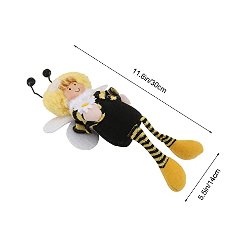 Amosfun Abejas de miel de peluche de abeja muñeca de peluche de animales de peluche de pierna larga muñeca de abeja juguete fiesta mesa ornamento estante para suministros de fiesta de abeja