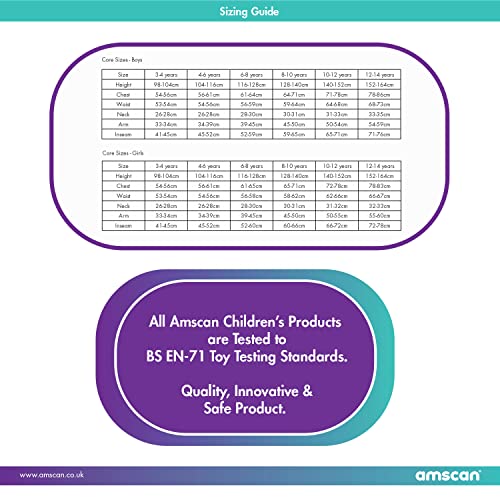 amscan 9906194 Disfraz de Batman para niños de 3 a 4 a 1 unidad