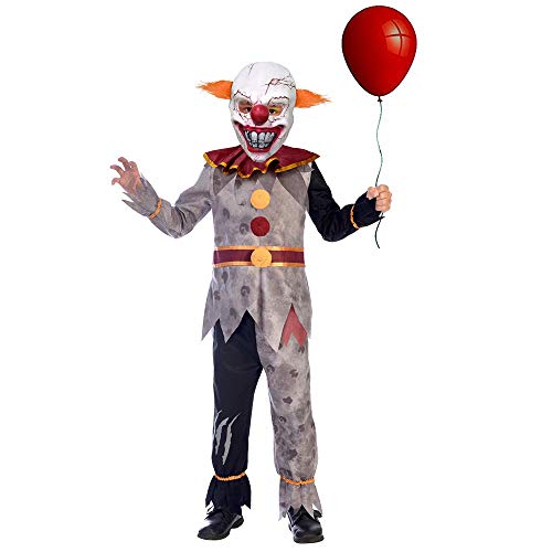 amscan-Devil Clown Costume-Age Years-1 Pc Disfraz de payaso diablo, edad 12-14 años, 1 unidad, color gris, (9905064)