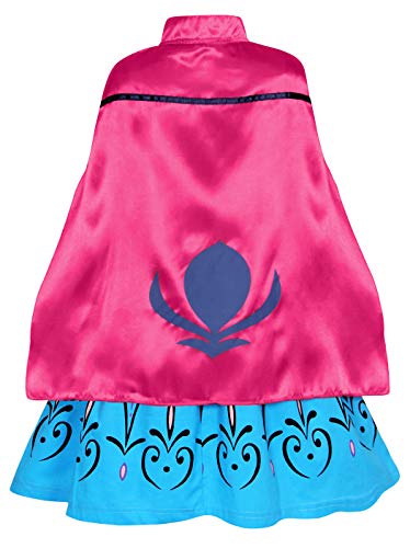 AmzBarley Disfraz Princesa Niña Reina de Nieve Elsa Vestido Niño Cumpleaños Fiesta Capa Halloween Cosplay Navidad Carnaval Ceremonia Azul 7-8 Años 130