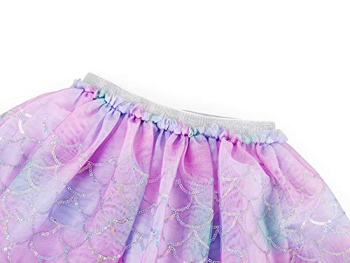 AmzBarley Sirena Falda Diadema Boda Fiesta Princesa Sirenita Disfraz Niña Vestido Ropa Cumpleaños Navidad Cosplay Halloween Carnaval Bautizo 5-6 Años