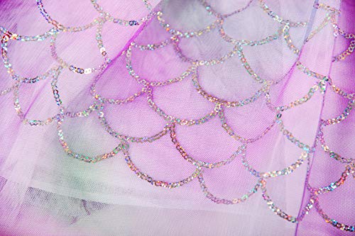 AmzBarley Sirena Falda Diadema Boda Fiesta Princesa Sirenita Disfraz Niña Vestido Ropa Cumpleaños Navidad Cosplay Halloween Carnaval Bautizo 5-6 Años