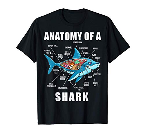 Anatomía de un tiburón divertida biología marina tiburones Camiseta