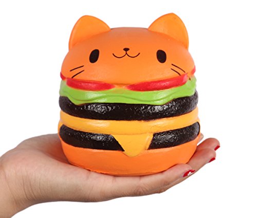 Anboor Squishies Cat Hamburger Bread Kawaii Squishies Kids Rising Slow Toy para Regalo de colección