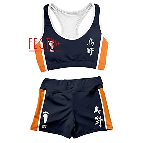 Anime Haikyuu Karasuno traje de baño de la escuela secundaria Shoyo Hinata Tobio Kageyama Cosplay disfraces verano natación pantalones cortos de playa ropa deportiva