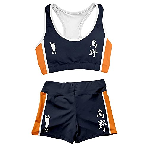 Anime Haikyuu Karasuno traje de baño de la escuela secundaria Shoyo Hinata Tobio Kageyama Cosplay disfraces verano natación pantalones cortos de playa ropa deportiva