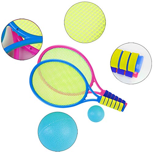 Aniwon Raqueta Tenis Niños - Palas Tenis Playa 2 Raquetas , 2 Pelotas, Juegos al Aire Libre para Niños Color Aleatorio