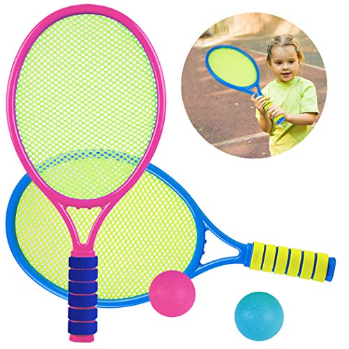 Aniwon Raqueta Tenis Niños - Palas Tenis Playa 2 Raquetas , 2 Pelotas, Juegos al Aire Libre para Niños Color Aleatorio