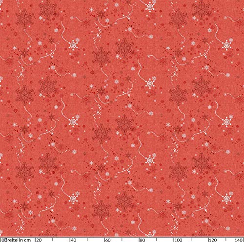 ANRO Hule Mantel Encerado Cera Mantel Mantel Navidad Copos de Nieve Rojo 100 x 140 cm, Borde de Corte