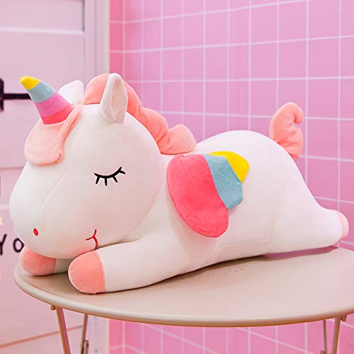 Anyinghh 40-100 cm Grande y Lindo Unicornio muñeca de Peluche de Juguete muñeca de sueño muñeca niña Almohada para Dormir Almohada de Tira Larga Cama 100 cm Blanco