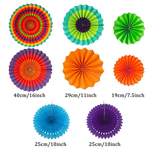 aovowog 21 Pack Decoración Fiesta Abanicos de Papel Flores Pompom Bolas de Nido de Abeja Guirnaldas para Celebración Fiesta de Cumpleaños Bodas Carnaval Mexicano