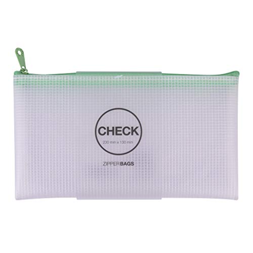 APLI 18845 - Bolsa Zipper bag Tamaño"Check" cremallera color VERDE Nordik Collection. Medida 230 x 130 mm, material goma EVA suave