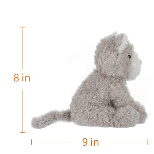 Apricot Lamb Peluche suave con animales rellenos de melocotón gris, para niños y bebés, 20 cm