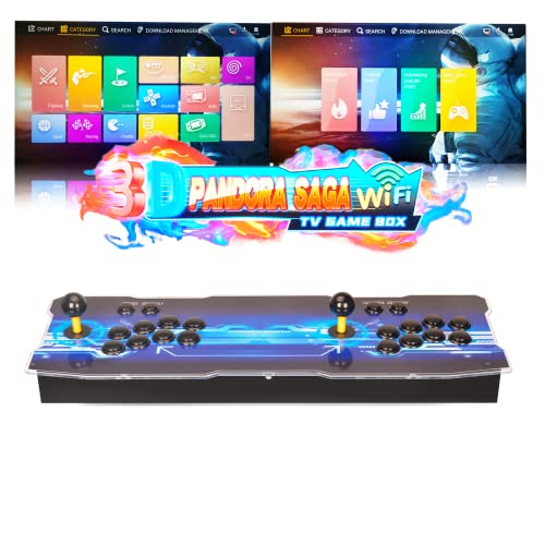 ARCADORA 3A Pandora Saga Arcade Game Console Juegos 3D 6800 Juegos, 4 Jugadores, función WiFi Agregar Juegos 3D, 8 Botones, Buscar/Guardar/Ocultar/pausar Juegos 1280x720 Full HD, Lista de Favoritos