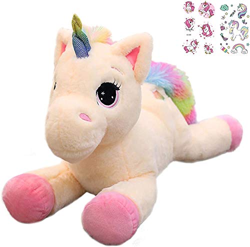 Archile Niños Suave Juguete de Felpa Unicornio con Cola de Arco Iris Multicolor Animal Pony Pony Regalos mimes para niñas (Rosa 15 (Color : Pink 15'')