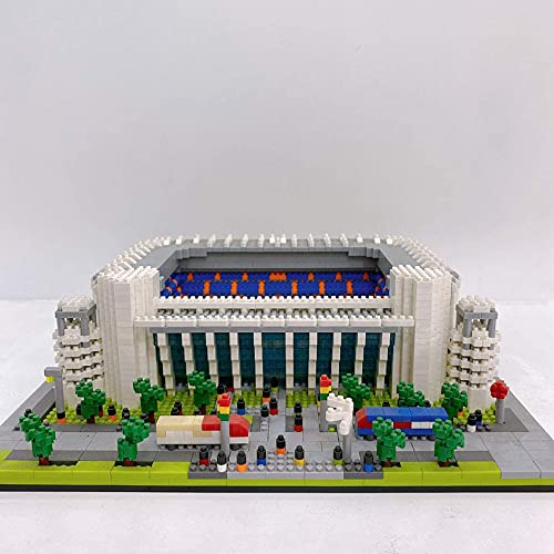 Architecture Soccer Field Building Blocks, 4575 Piezas Nano Mini Blocks España Real Madrid Soccer Stadium Kit de Modelo arquitectónico, Modelo de Arquitectura No Compatible con Lego