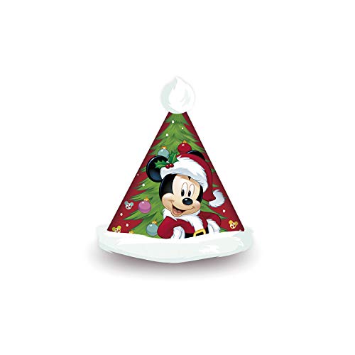 ARDITEX WD13430 Gorro de Navidad Papa Noël de 43x32cm de Disney-Mickey