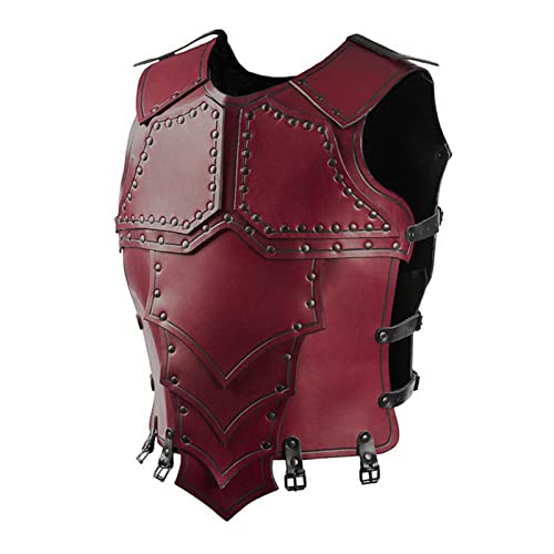 Armadura De Chaleco Medieval, Armadura De Pecho Ajustable De Cuero Artificial para Hombres, Armadura De Esgrima De Caballero, Disfraz De Guerrero Retro para Cosplay De Fiesta