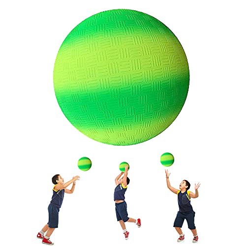 ARVOV Balón de fútbol de PVC con arco iris, pelota de fútbol para niños, pelota de waterpolo de playa, pelota de PVC para interior y exterior, 20 cm, verde y amarillo